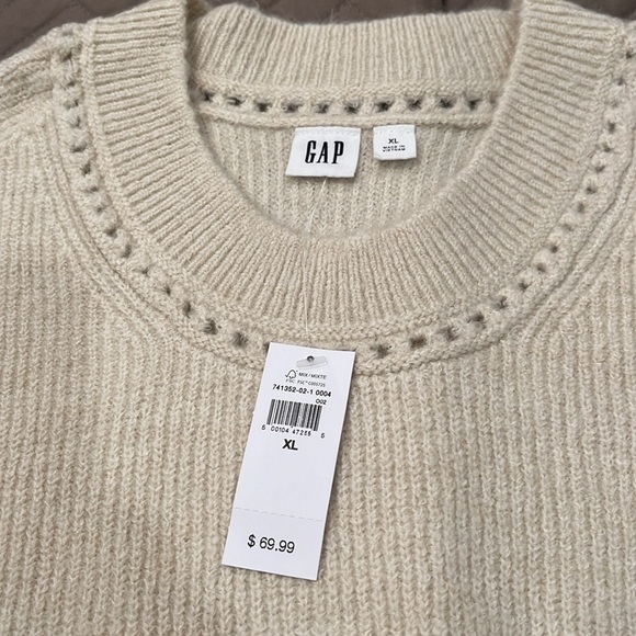 GAP Cream Ribbed Crewneck Sweater/NWT/XL & XXL - Picture 4 of 16